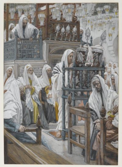Jesus preaching in synagogue